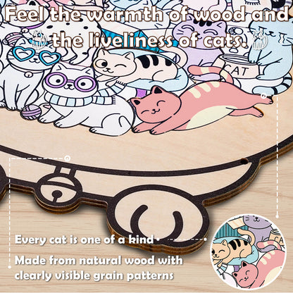 Cute Cat Shaped Wooden Puzzle for Baby