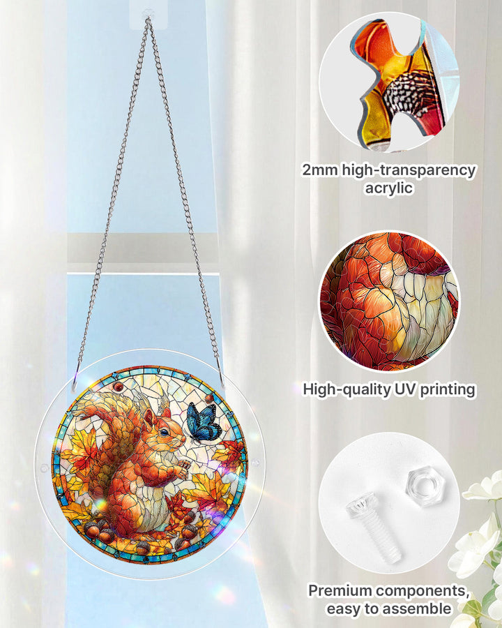 Acorn Squirrel Light Suncatcher-Acrylic Window Art