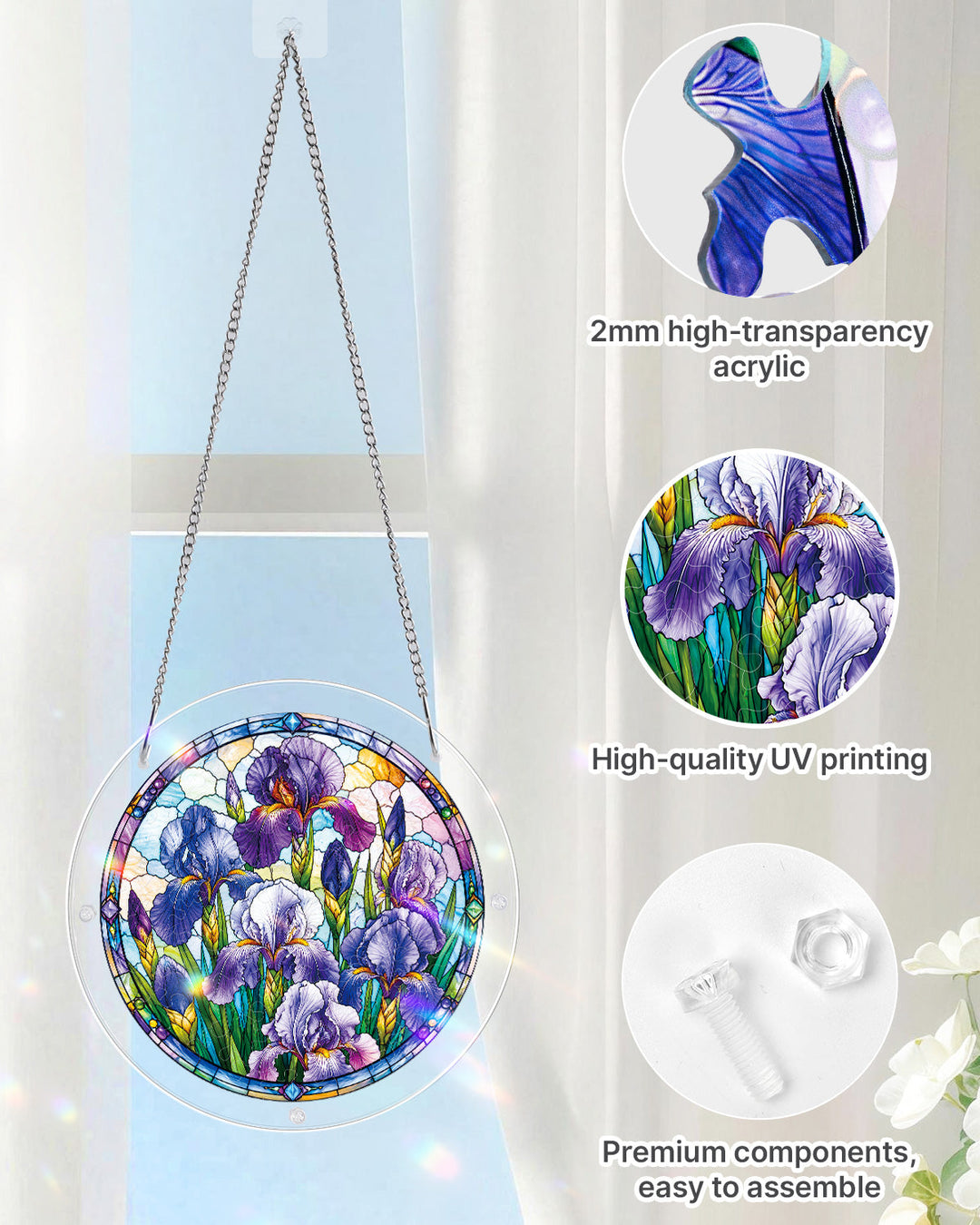 Iris Morning Light Light Suncatcher-Acrylic Window Art