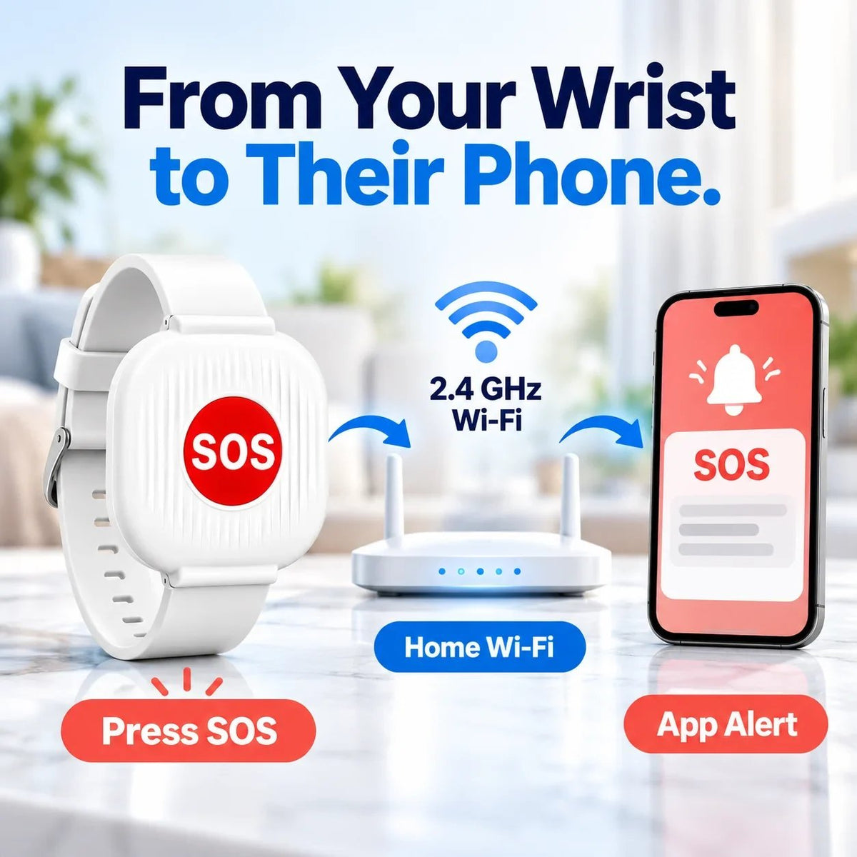 🔥LAST DAY SALE 49% OFF-⚡ One-Touch SOS Safety Watch – Instant Wi-Fi Alerts to Family Phones | Rechargeable & Waterproof Design