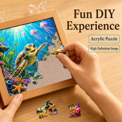 Acrylic Puzzle Night Light - Coral Sea Turtle