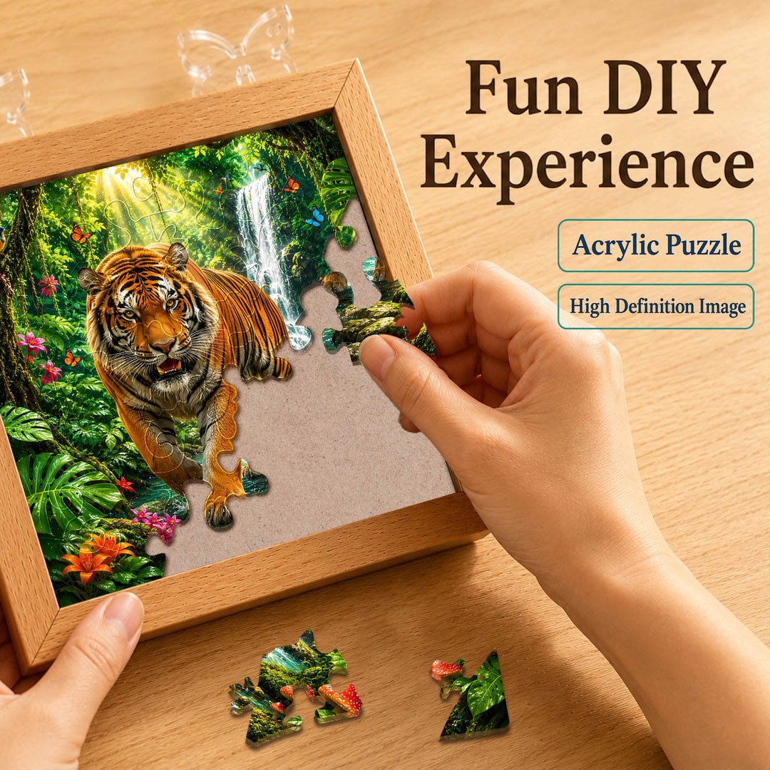 Acrylic Puzzle Night Light - Jungle Tiger King