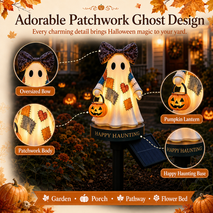 TODAY'S SPECIAL OFFER-50% OFF 🔥Lighted Vintage Patchwork Ghost Solar Garden Light