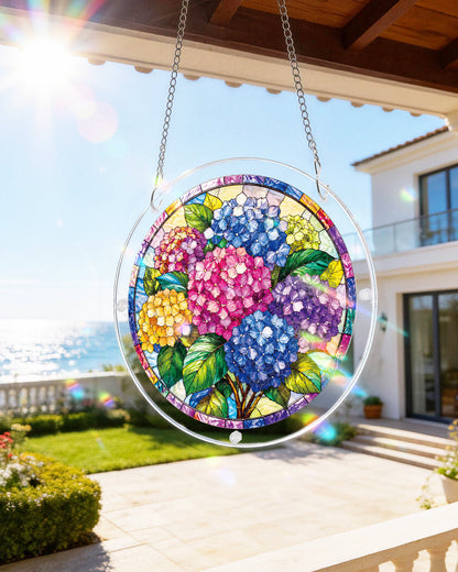 Hydrangea in Bloom Light Suncatcher-Acrylic Window Art