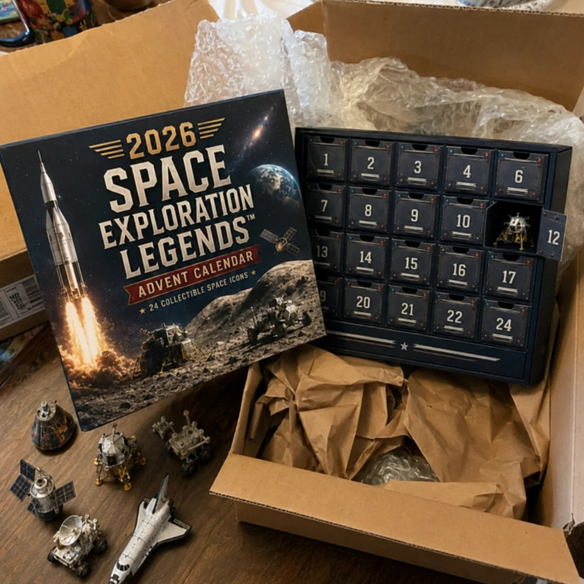 2026 Space Exploration Legends Advent Calendar – 24 Days of 2D Space Missions, 24 Collectible Surprises