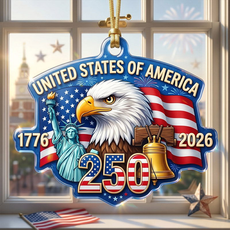 "America 250th Anniversary" Acrylic Ornament — 1776–2026 Patriotic Theme