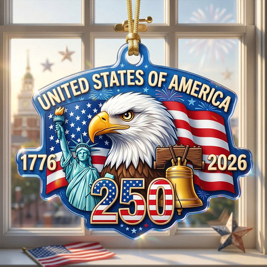 "America 250th Anniversary" Acrylic Ornament — 1776–2026 Patriotic Theme