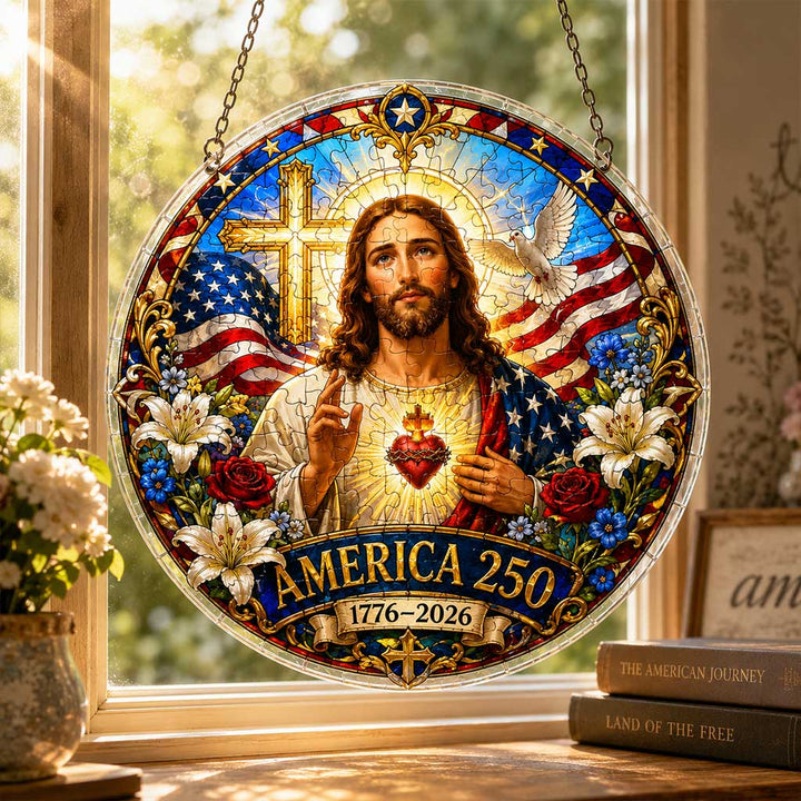 America 250 Acrylic Puzzle Window Hanging Ornament