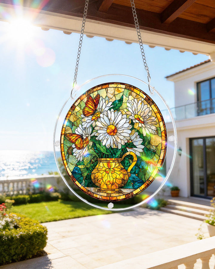 Daisy Butterfly Garden Light Suncatcher-Acrylic Window Art