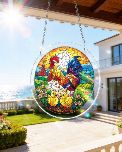 Acrylic Jigsaw Puzzle Suncatcher - Golden Dawn Rooster