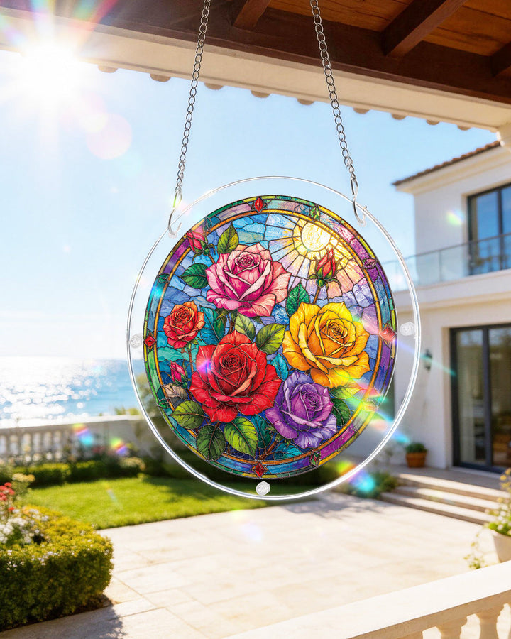 Rose Garden Window Light Suncatcher-Acrylic Window Art