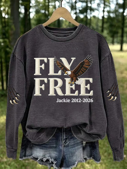 Women'S Retro Eagle Print Round Neck Sports Shirt