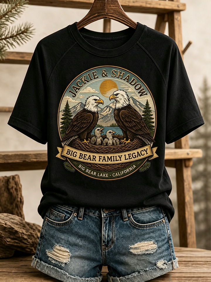 Women's Family Legacy Big Bear Lake California Wildlife Print T-shirt