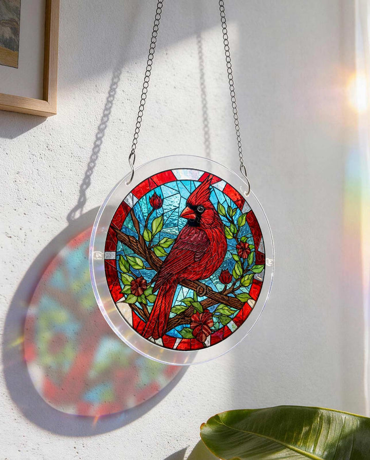 Acrylic Jigsaw Puzzle Suncatcher - Muted Cardinal