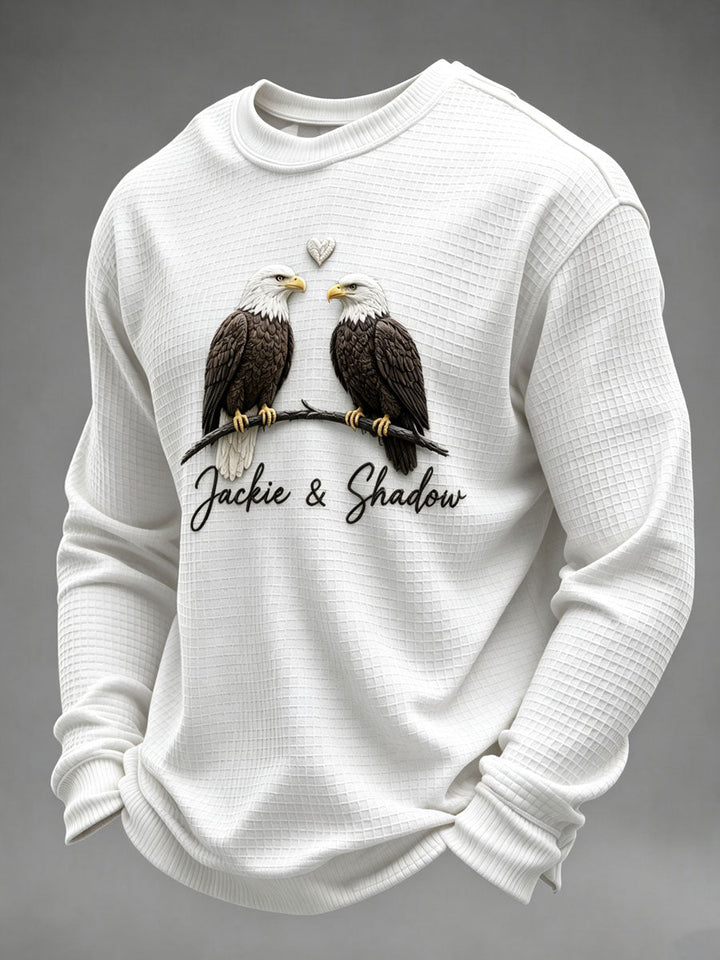Men'S Jackie&Shadow Printed Casual Waffle Top