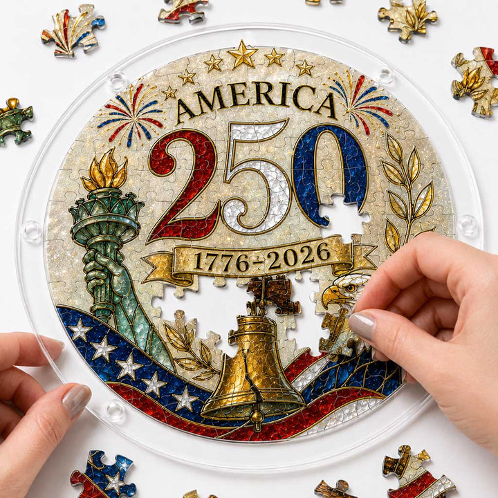 America 250th Anniversary Acrylic Puzzle Suncatcher Ornament