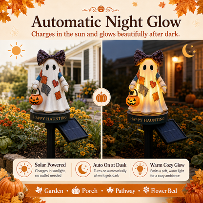 TODAY'S SPECIAL OFFER-50% OFF 🔥Lighted Vintage Patchwork Ghost Solar Garden Light
