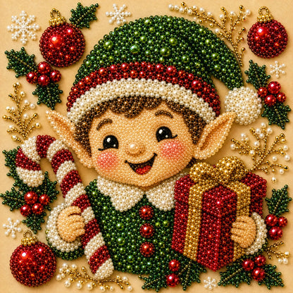🧚Framed Christmas Elves - Pearls Painting Kit
