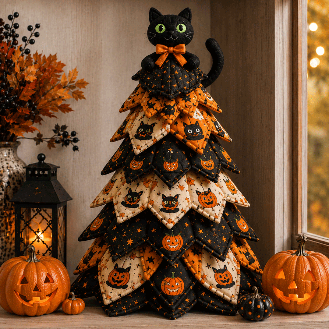 Candy Corn - DIY Halloween Theme Quilted Fabric Tree Kit