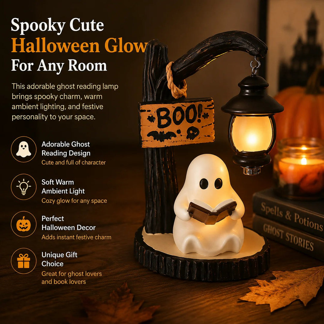 👻 Halloween Ghost Reading Lamp | Spooky Cute Ambient Decor