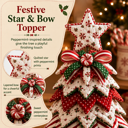 Candy Cane Star DIY Quilted Santa Christmas Tree Kit