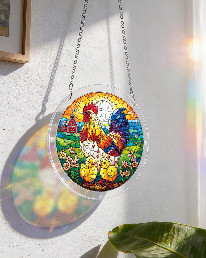 Acrylic Jigsaw Puzzle Suncatcher - Golden Dawn Rooster