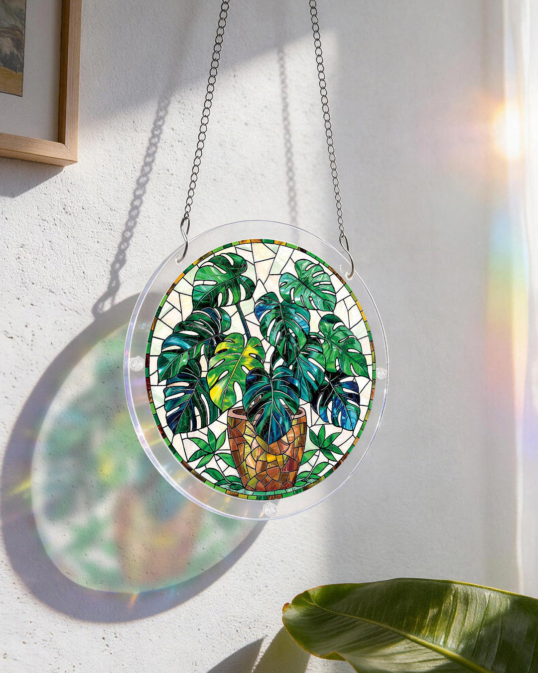 Monstera Greenery Light Suncatcher-Acrylic Window Art