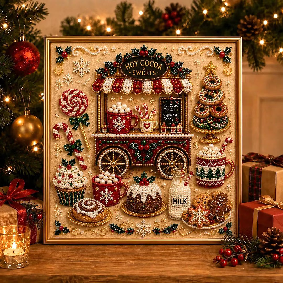 Framed Nutcracker - Pearls Painting Kit DIY Christmas Diamond Painting Pearl Dot Crafts 20x20CM