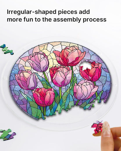 Morning Glow Tulips Light Suncatcher-Acrylic Window Art