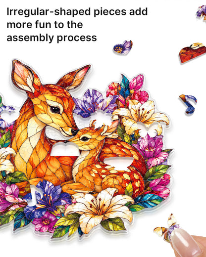 Deer in Bloom Light Suncatcher-Acrylic Window Art