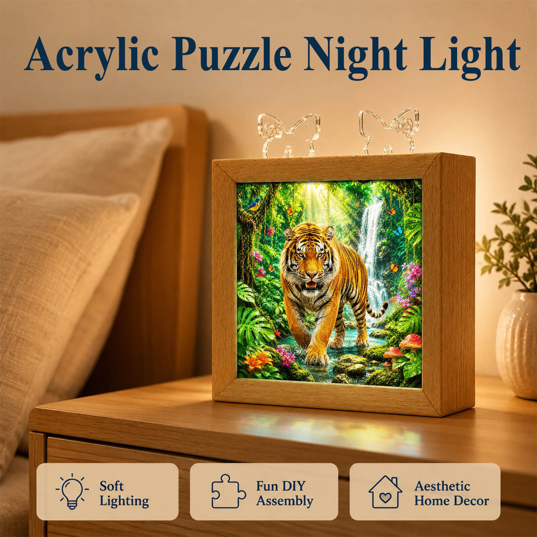 Acrylic Puzzle Night Light - Jungle Tiger King
