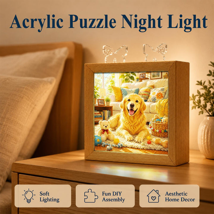 Acrylic Puzzle Night Light - Golden Sunshine
