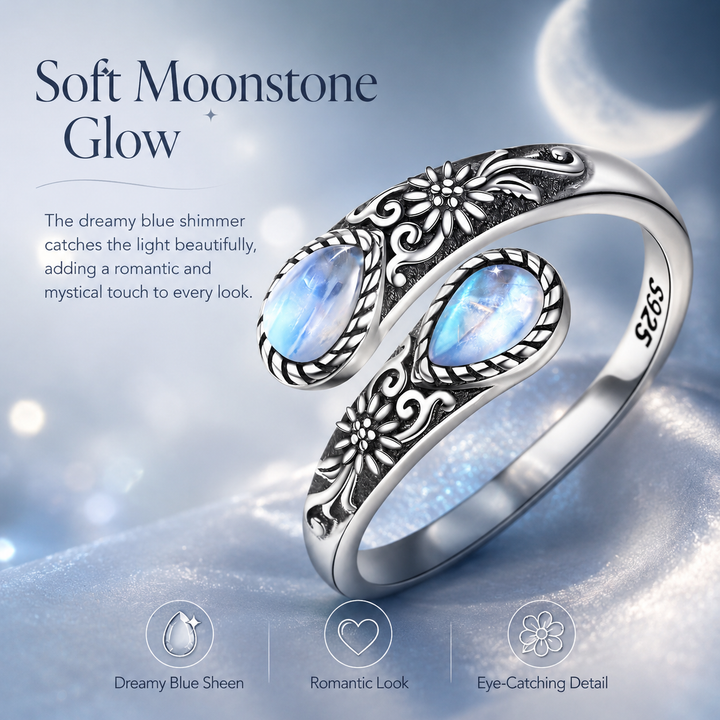 Vintage Moonlight Ring Collection | Adjustable Floral & Nature-Inspired Designs