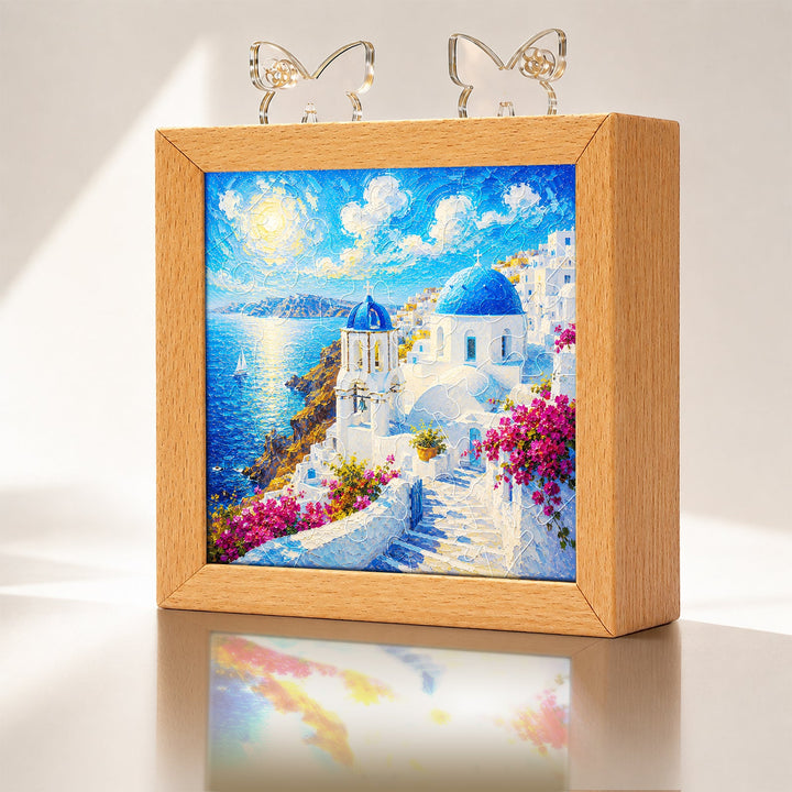 Acrylic Puzzle Night Light - Santorini Sunlight