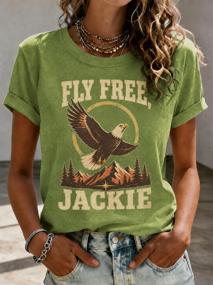 Brave The Storm Jackie Fly Free Oatmeal Graphic T Shirt