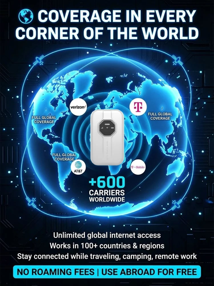 Boundless Portable Wi‑Fi | Global Coverage, Free for Life, No SIM, No Contract, No Hidden Costs
