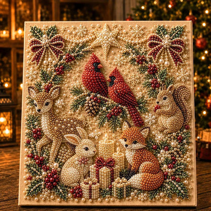 Framed Nutcracker - Pearls Painting Kit DIY Christmas Diamond Painting Pearl Dot Crafts 20x20CM