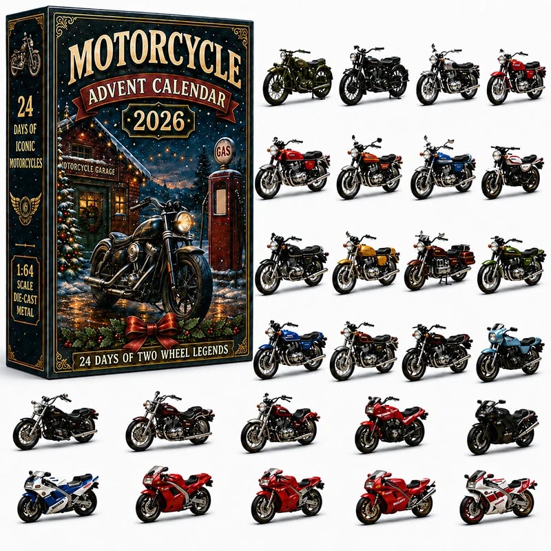 🔥😍🏍️🎄 Motorcycle Advent Calendar 2026 – 24 Days of 2D Two-Wheel Legends 🎁🔥