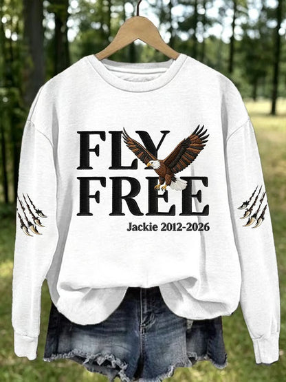 Women'S Retro Eagle Print Round Neck Sports Shirt