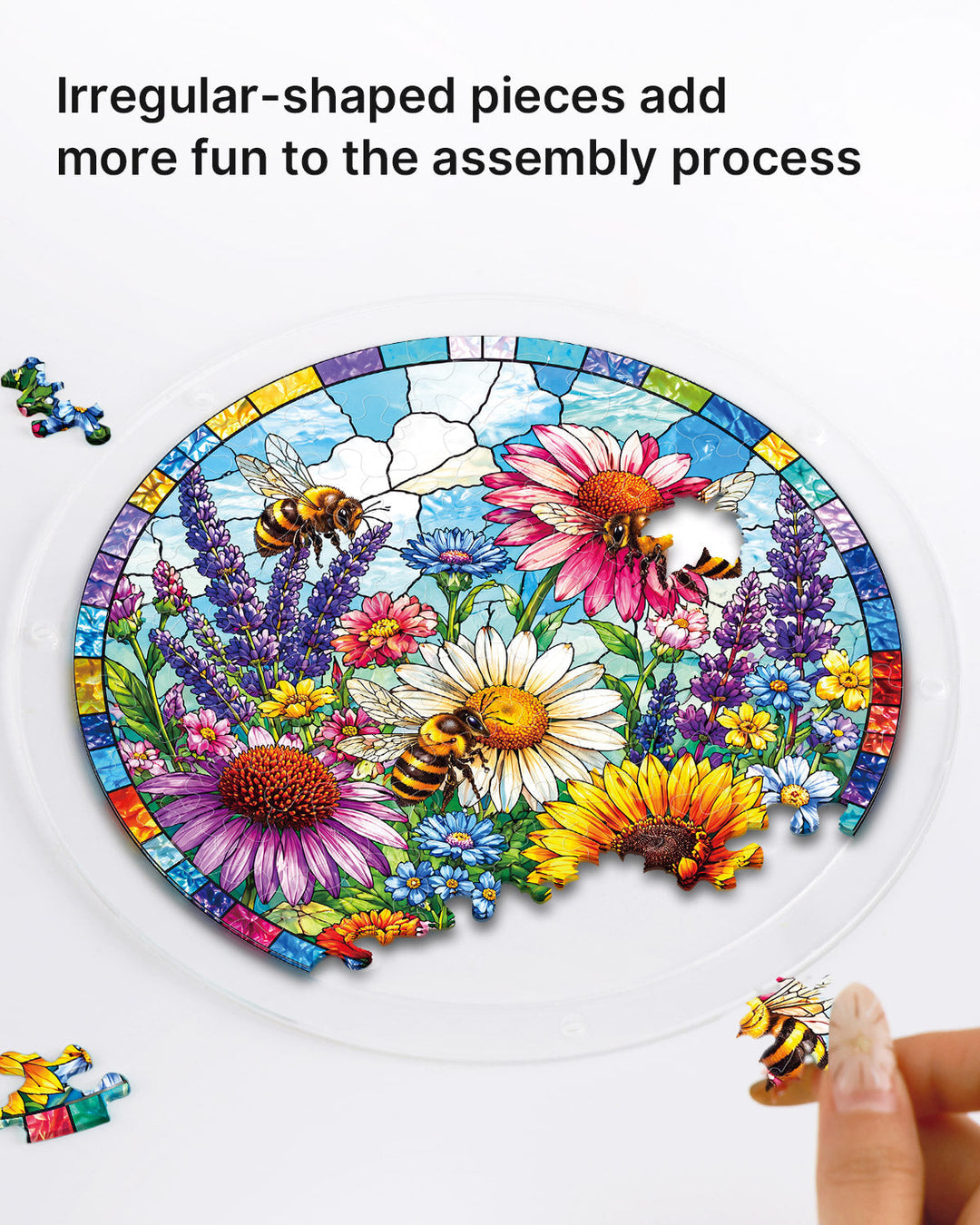 Bee Garden Bloom Light Suncatcher-Acrylic Window Art