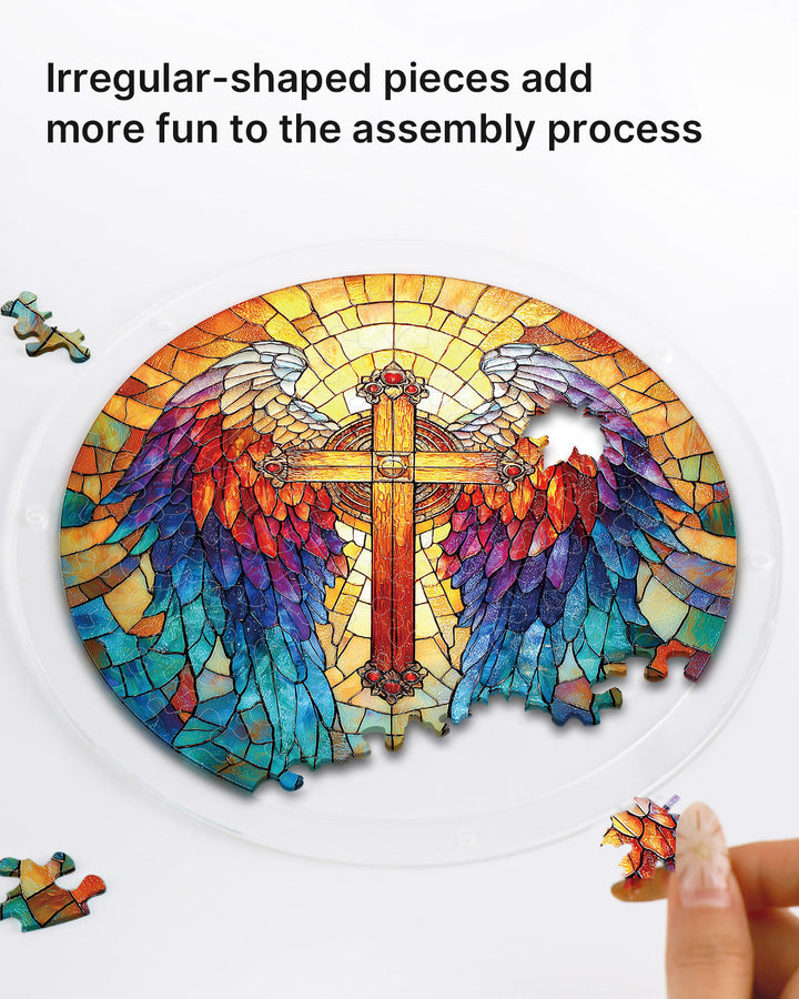 Rainbow Angel Cross Light Suncatcher-Acrylic Window Art