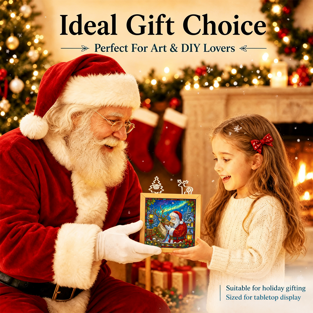 Acrylic Puzzle Night Light - Aurora Reindeer