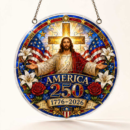 America 250th Anniversary Acrylic Puzzle Hanging Ornament