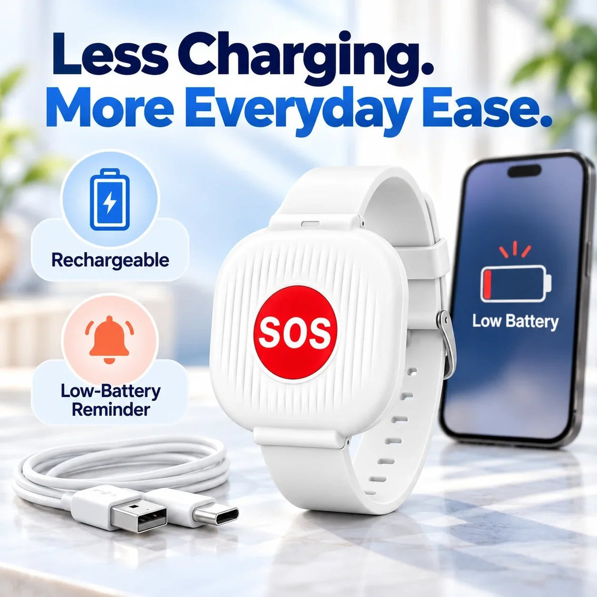 🔥LAST DAY SALE 49% OFF-⚡ One-Touch SOS Safety Watch – Instant Wi-Fi Alerts to Family Phones | Rechargeable & Waterproof Design