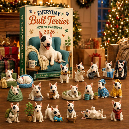 Everyday Bull Terrier Advent Calendar 2026 - 24-Day  2D Festive Countdown