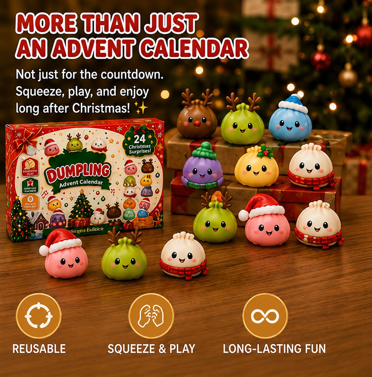 ⏳ Last day 50% OFF –🌲Christmas Squeeze Stress Relief Toy Countdown Calendar