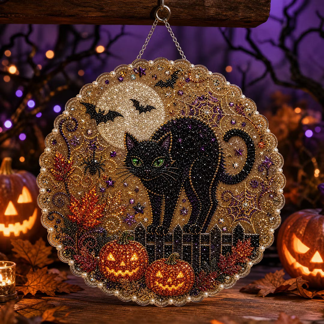 DIY Halloween Diamond Painting Pearls Painting Pendant