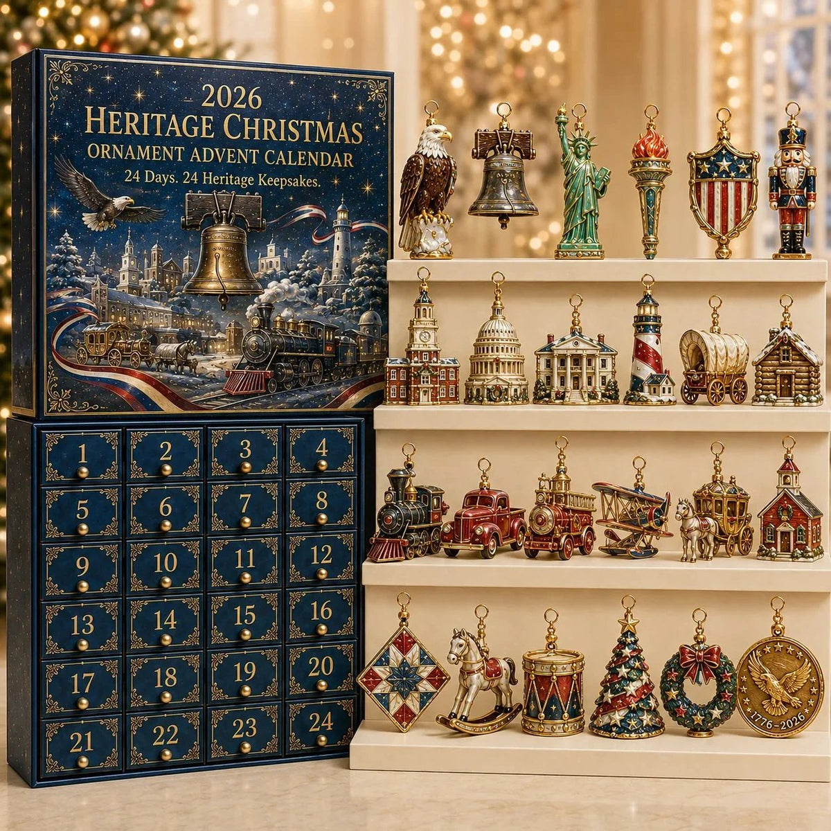 🔥Last 30pcs✨⏰ Limited anniversary edition✨49% OFF!🔥America 250th Anniversary Heritage Christmas Advent Calendar
