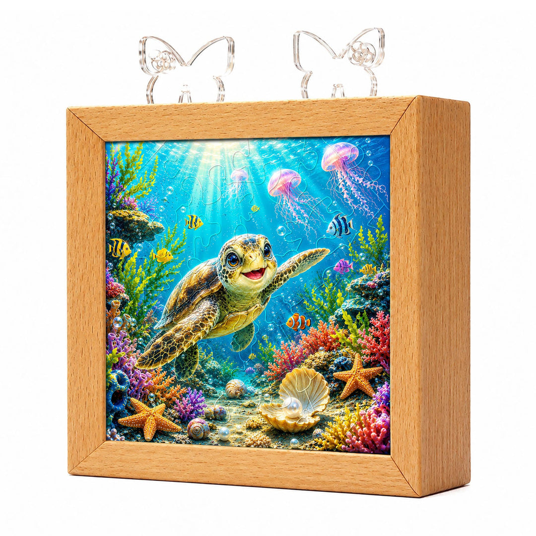 Acrylic Puzzle Night Light - Coral Sea Turtle