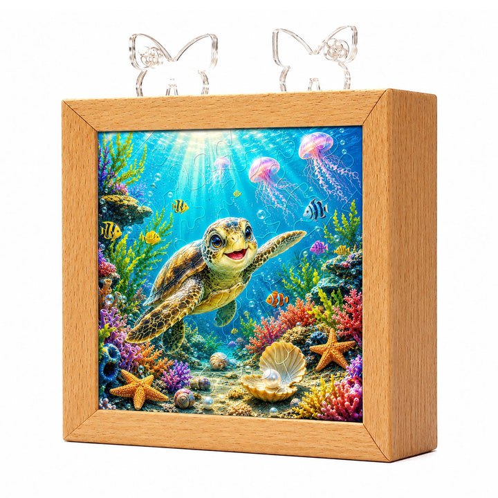 Acrylic Puzzle Night Light - Coral Sea Turtle
